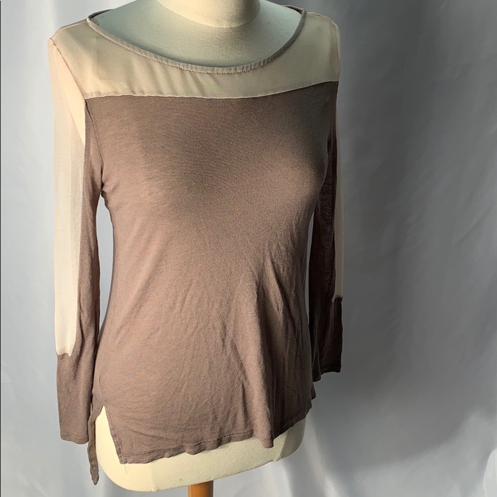 Lush Long Sleeve Sheer Top Size M